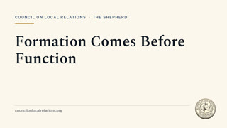 Formation Comes Before Function