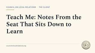 Teach Me: Notes From the Seat That Sits Down to Learn