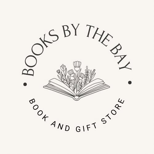 The Books by the Bay logo: an open book with flowers growing from its pages inside a circle of text reading Books by the Bay, book and gift store.