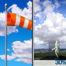 Mostly sunny